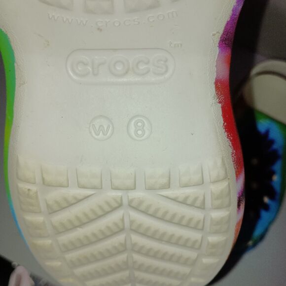 CROCS Classic Bae Platform Clogs Women Size 10 Multi Color Tie Dye 206902 NWOT - Picture 6 of 16